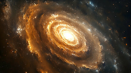 Wall Mural - Spiral galaxy's luminous center against a dark cosmic backdrop.