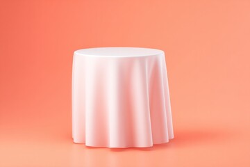 Poster - empty fabric-draped podium against vibrant neon color background