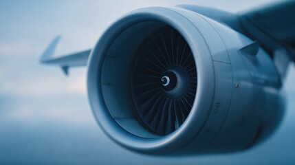Aufkleber - capture minimalistic close-up of sleek and modern aircraft engine showcasing its intricate details a