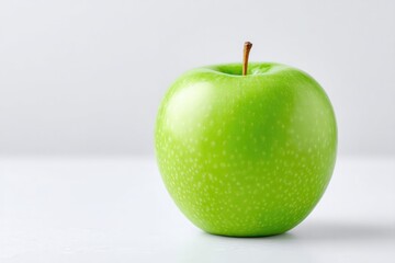 Aufkleber - capture minimalistic scene of single bright green centered on plain white surface with ample copy space at top for
