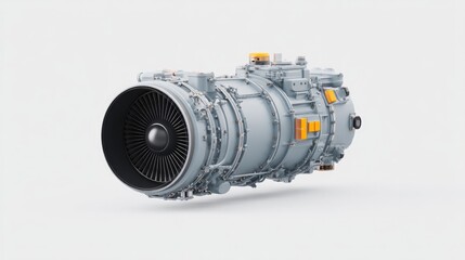 Poster - showcase isolated aircraft engine of engineering captured with empty surroundings and ample copy space