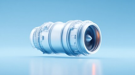 Poster - showcase isolated aircraft engine of engineering captured with empty surroundings and ample copy space