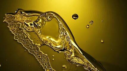 Poster - Dynamic Gold Liquid Splashes: Textured Motion Illustration for Advertising and Fashion