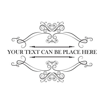 Decorative vintage frames and scroll elements