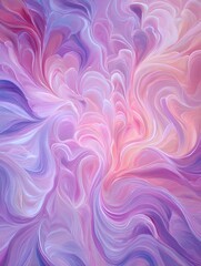 Poster - Abstract swirls of pink and purple hues creating a dreamy, fluid art background