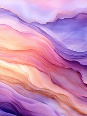 Poster - Abstract swirls of pastel colors creating a serene landscape with soft gradients and flowing patterns