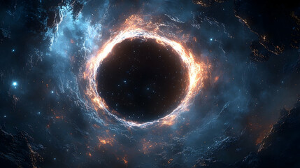 Wall Mural - A digital depiction of a celestial ringed object in space.