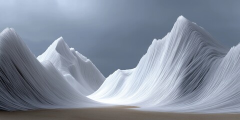 Fototapete - a mountain range covered in snow with a cloudy sky in the background. the mountains are tall and maj