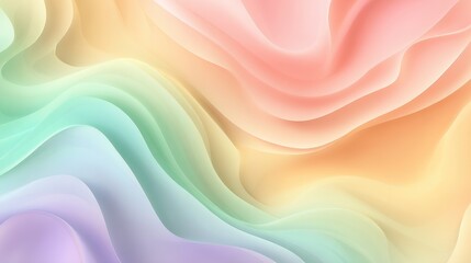 Poster - Soft pastel waves in gradient colors create a serene background for artistic designs