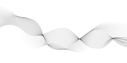 Fototapete - Abstract grey, white smooth element swoosh speed wave modern stream background. Wave with lines created using blend tool. Abstract frequency sound wave lines and twisted curve lines background.	