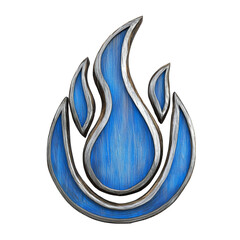 Aufkleber - Captivating cerulean flame crest evoking feelings of power and elemental energy on transparency