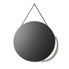 Poster - Reflecting simplicity: A circular mirror suspended in minimalist elegance on clean backdrop
