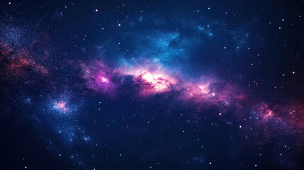 Poster - Galaxy glowing in the night sky surrounded by stars creating a vast outer space universe scene