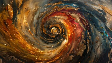 Poster - Exploring the mesmerizing swirl of colors and textures in cosmic art inspired by galaxies