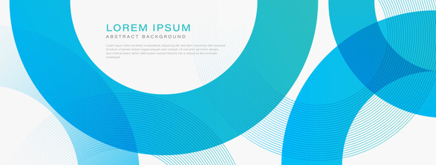 Fototapete - Abstract banner background. Simple blue circle shape design. Suit for brochure, business, poster, cover, flyer, booklet, website, corporate. Vector illustration