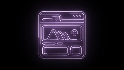 glowing neon uglowing neon user interface icon isolated, black background, HD video motion graphic animationser interface icon isolated