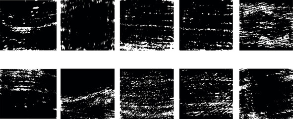 Poster - Set of grunge textures, Grunge elements, Brush stroke, ink paint brush, grunge lines. Grunge backgrounds set - stock vector.