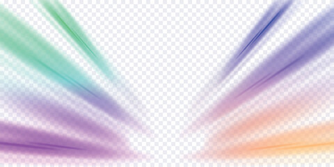 Fototapete - PNG. Vector illustration of high speed light effect on blue background. Abstract white and blue wave light effect. Flash luminosity line. Technology futuristic dynamic motion.