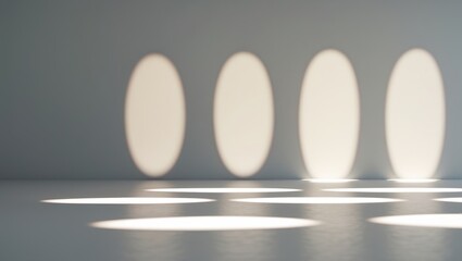 Poster - Soft Focus Light Shadows on Modern Geometric and Organic Abstract Wall Background