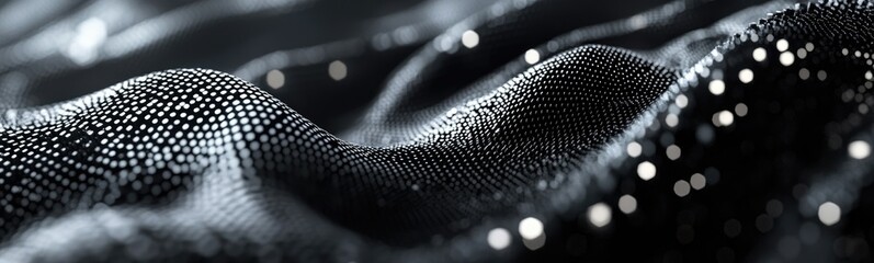 Aufkleber - abstract black and white wavy dot surface with light spots background texture