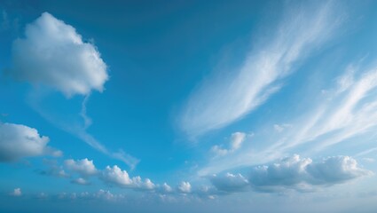 Wall Mural - clear blue sky featuring white clouds in a scenic outdoor landscape