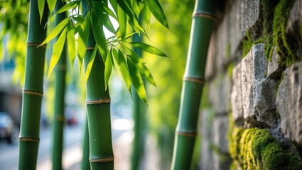 Poster - Background with a bamboo theme