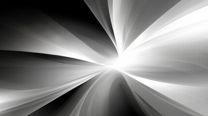 Fototapete - Black and white image of a wave with a white background. The image has a sense of movement and energy