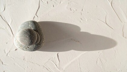 Poster - Captivating shadow of smooth stones artistic display minimalist setting natural light top-down view serenity in simplicity