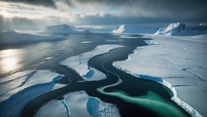 Aufkleber - B44's Swift Disintegration: A Massive Iceberg's One-Month End in Arctic Landscape
