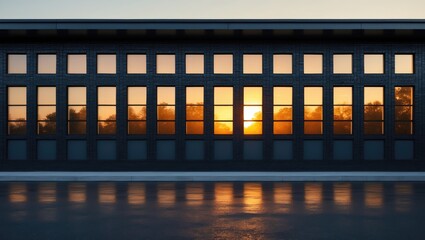 Poster - Exterior shot of an empty office space