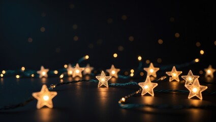 Poster - Holiday lights for winter on a dark backdrop