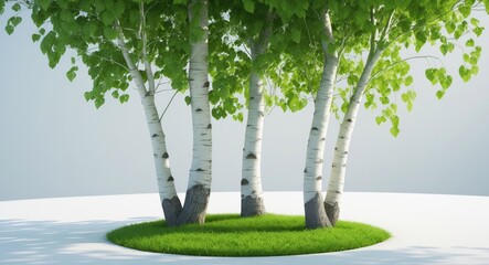 Poster - isolated tree on a plain white surface
