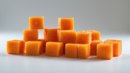 Aufkleber - Isolated slices of juicy orange carrot on white background