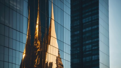 Poster - Reflecting on Modernity: Glass Skyscraper Architecture