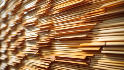 Poster - Thin bamboo slab woven walls assembled by hand