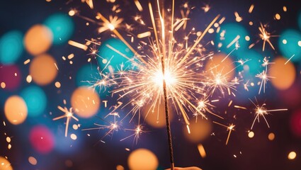 Poster - Bright Sparkler Display for Holiday Celebration and New Year Festivities