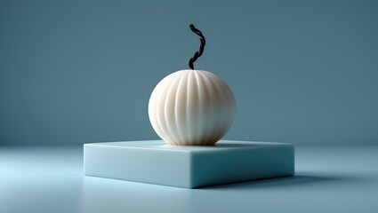 Aufkleber - Organic soy candle with bubble and vanilla aroma for relaxation