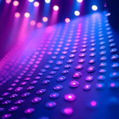Fototapete - Stage Transformed by Vibrant Swirls of Blue and Pink