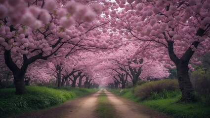 Aufkleber - Blooming Sakura and Cherry Trees in Berlin's Gardens