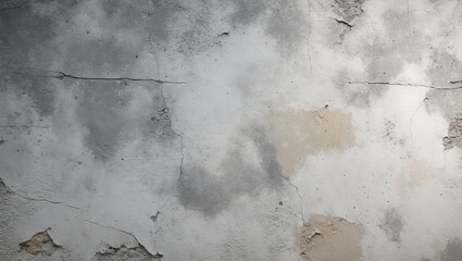 Poster - Gray cement scratched background on white old concrete wall texture