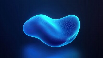 Poster - Glowing blue abstract shape, dark grainy black blue background, noise texture futuristic dynamic poster header cover wallpaper banner backdrop design.