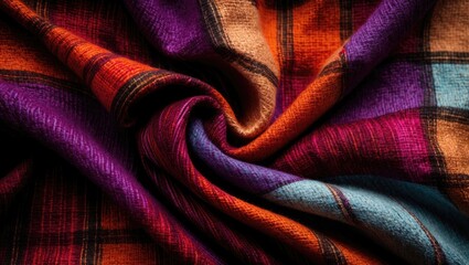 Poster - Colorful square textile pattern used in fashion backgrounds