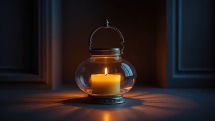 Aufkleber - Darkness illuminated by candlelight and a candle holder