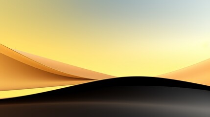 Aufkleber - Yellow and black landscape with a wave in the foreground. The colors are warm and inviting, and the wave adds a sense of movement and energy to the scene