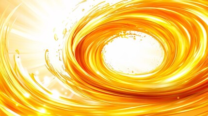 Leinwandbilder - Yellow swirl with a white background. The swirl is very bright and has a lot of energy