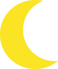 Poster - Yellow Crescent Moon,Golden Half Moon,Simple Lunar Crescent Shape Isolated,Bright Yellow Moon Crescent on Transparent Background AI Generative