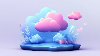 Poster - cloud service concept isolated on grey gradient backgr ound. vector illustration eps 10. illustratio