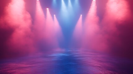 Fototapete - Ethereal Lights in Blue and Pink Paint the Stage Vibe