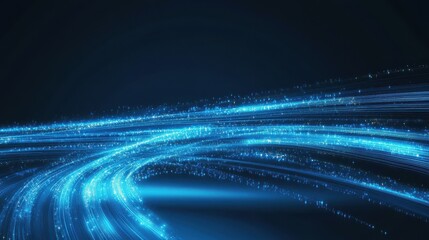 Poster - Abstract blue light speed lines background with a blur effect, a futuristic technology concept