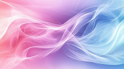 Poster - Flowing pastel colors create a soothing abstract design with soft pinks and blues, merging seamlessly to evoke a tranquil atmosphere. Ideal for creative projects